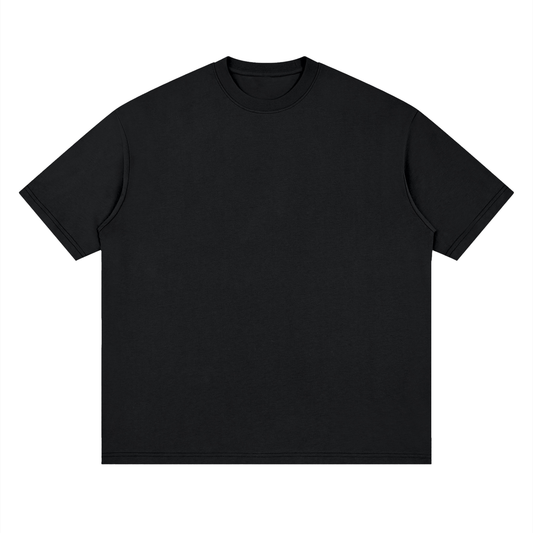 Unisex Streetwear Loose Drop Shoulder T-Shirt in black beauty