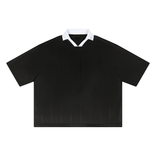 Unisex Striped Boxy Soccer Jersey in black