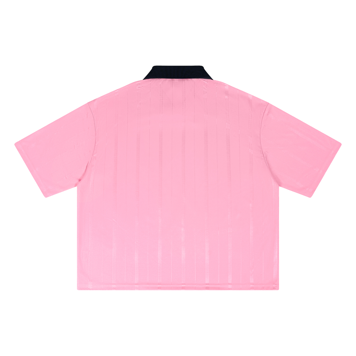 Unisex Striped Boxy Soccer Jersey in pink, alternate angle