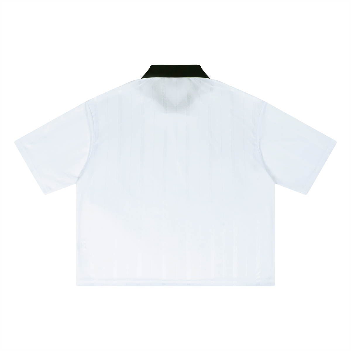 Unisex Striped Boxy Soccer Jersey in white, alternate angle