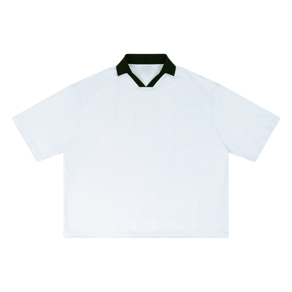 Unisex Striped Boxy Soccer Jersey in white