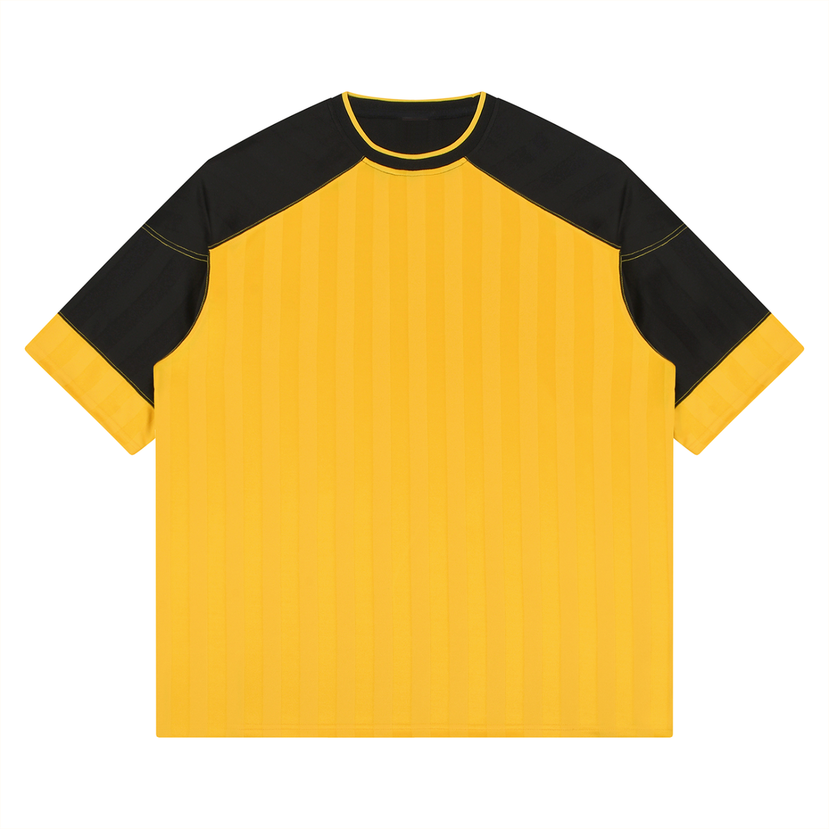 Unisex Striped Drop Shoulder Jersey in yellow with black