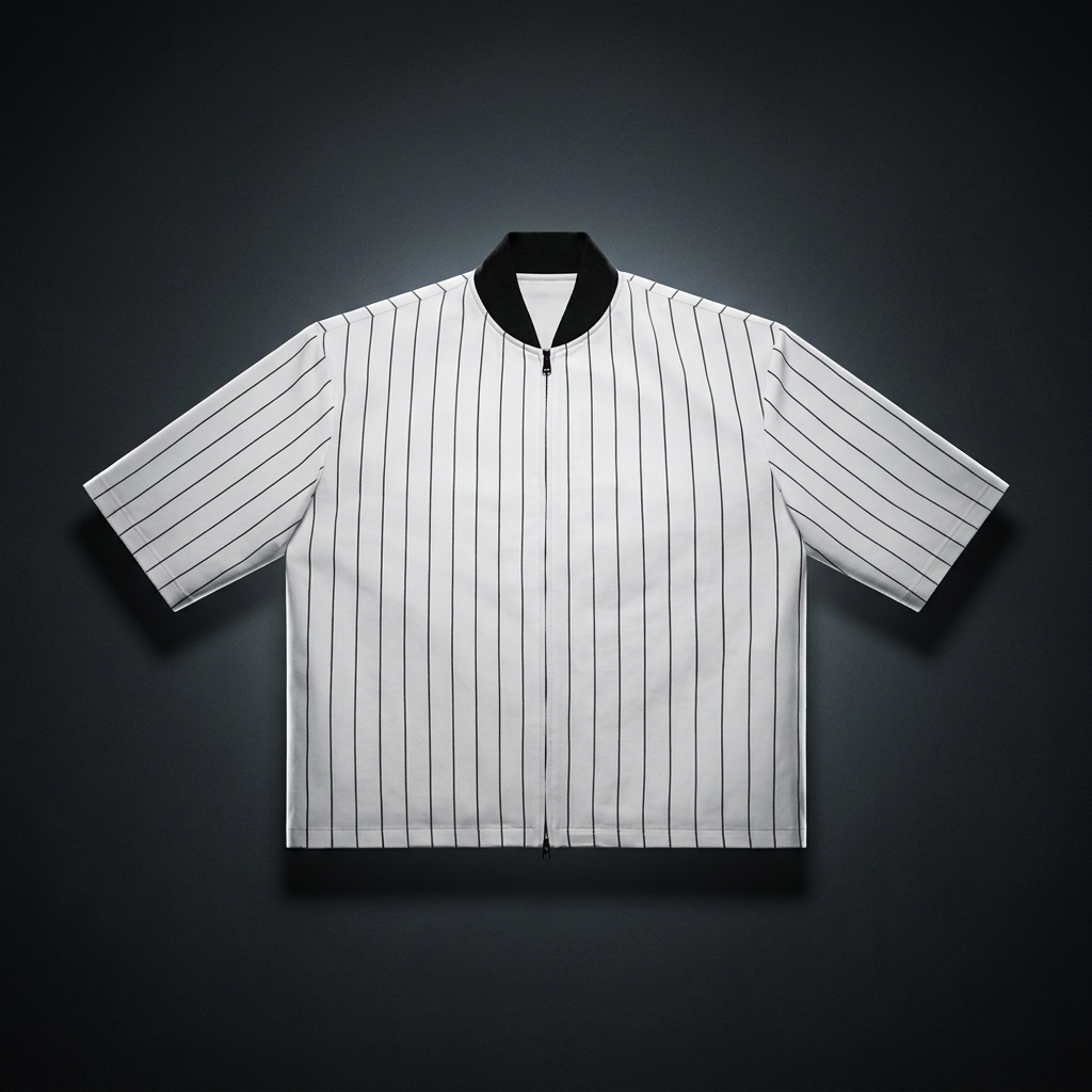 Unisex Striped Full-Zip Baseball Jersey