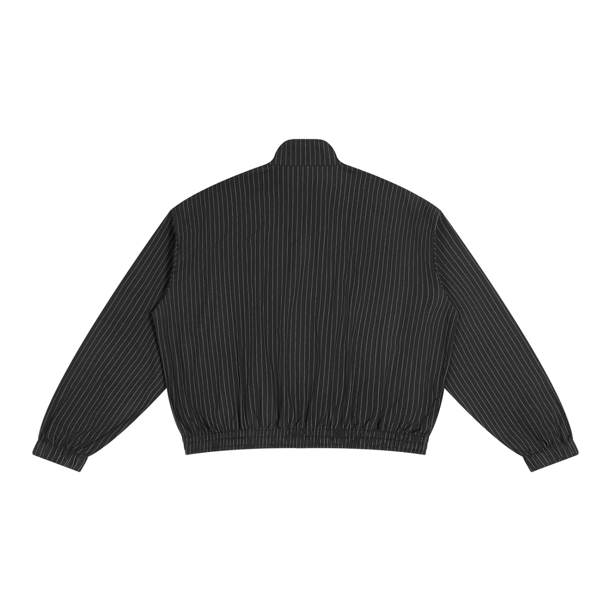 Unisex Striped Full-Zip Track Jacket in black, alternate angle
