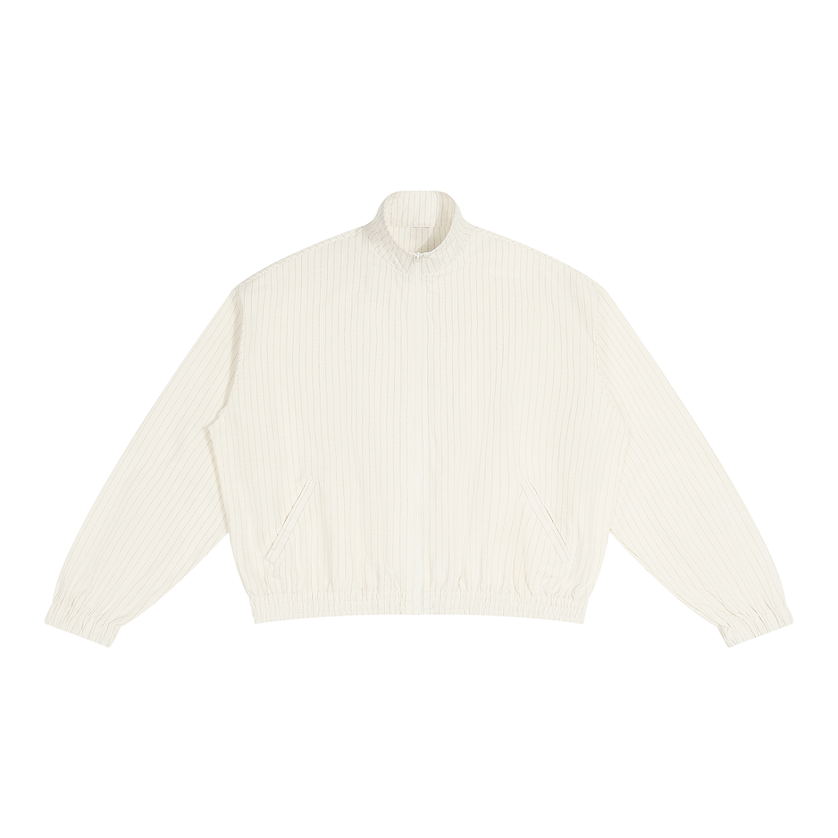 Unisex Striped Full-Zip Track Jacket in white