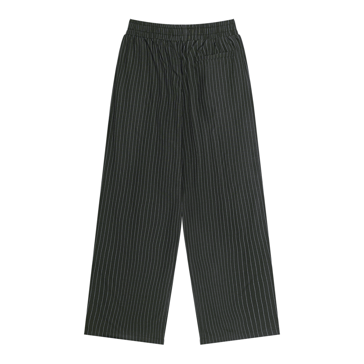 Unisex Striped Pleated Pants in black, alternate angle