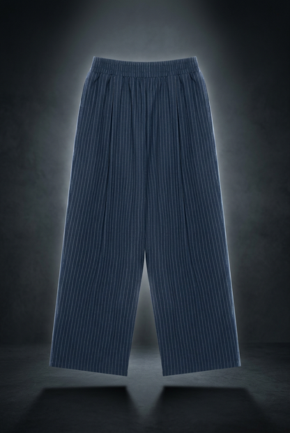 Unisex Striped Pleated Pants