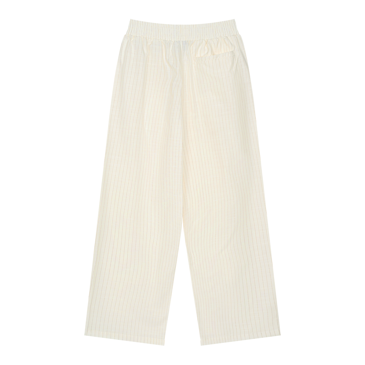 Unisex Striped Pleated Pants in white, alternate angle
