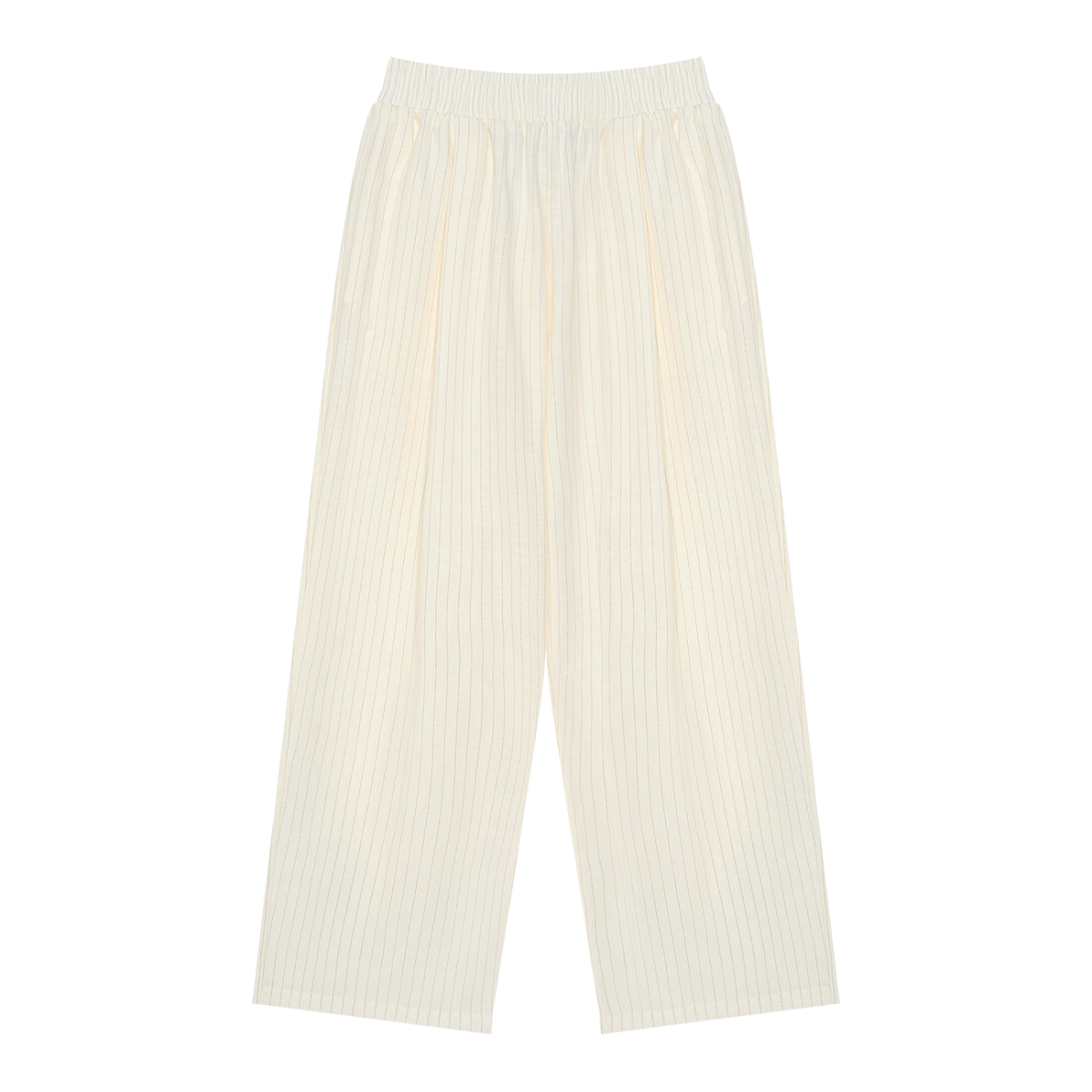 Unisex Striped Pleated Pants in white
