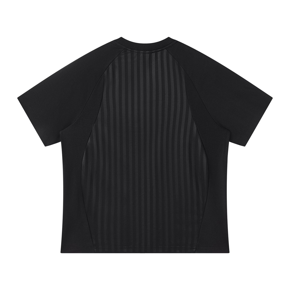 Unisex Striped Soccer Jersey in black, alternate angle