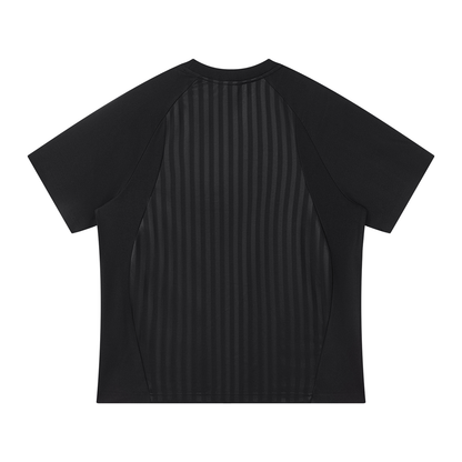 Unisex Striped Soccer Jersey in black, alternate angle