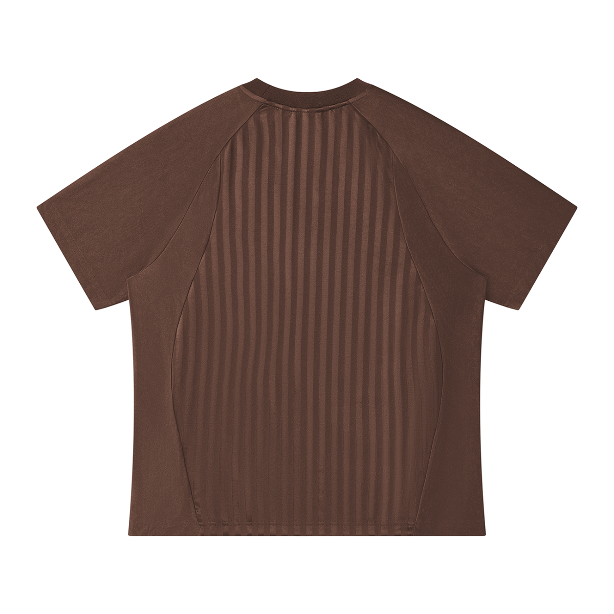 Unisex Striped Soccer Jersey in coffee, alternate angle