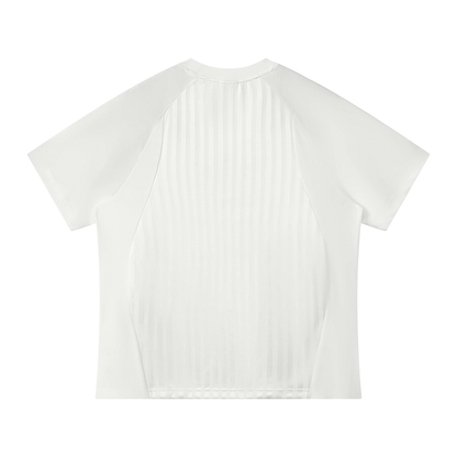 Unisex Striped Soccer Jersey in white, alternate angle