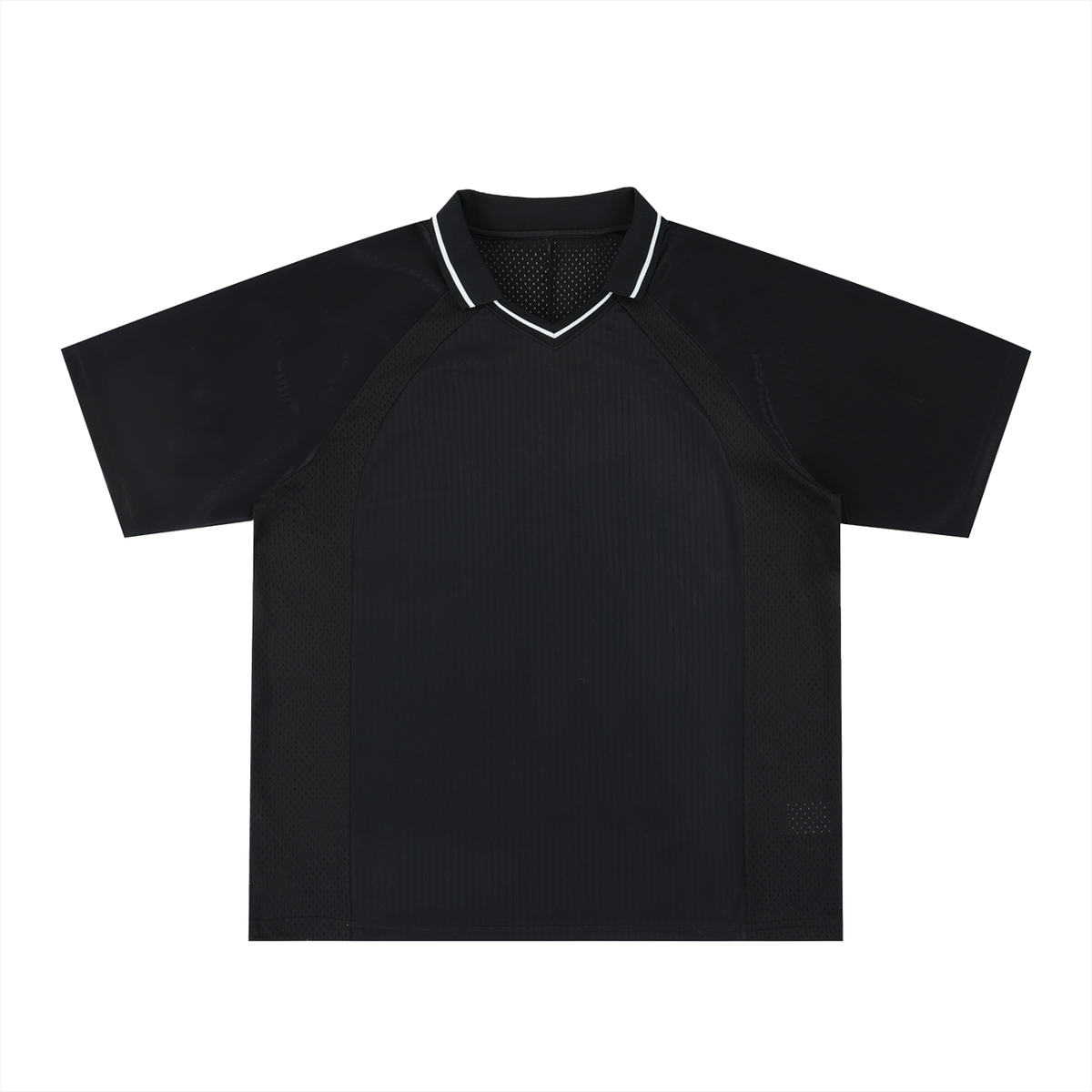 Unisex Striped V-Neck Soccer Jersey in black