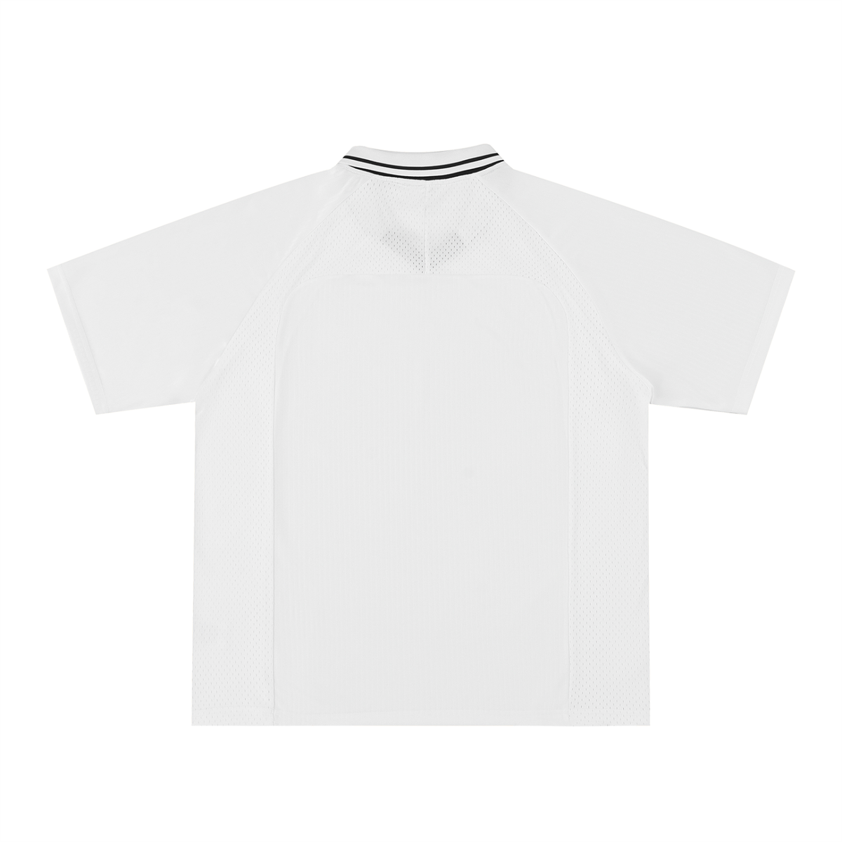 Unisex Striped V-Neck Soccer Jersey in white, alternate angle