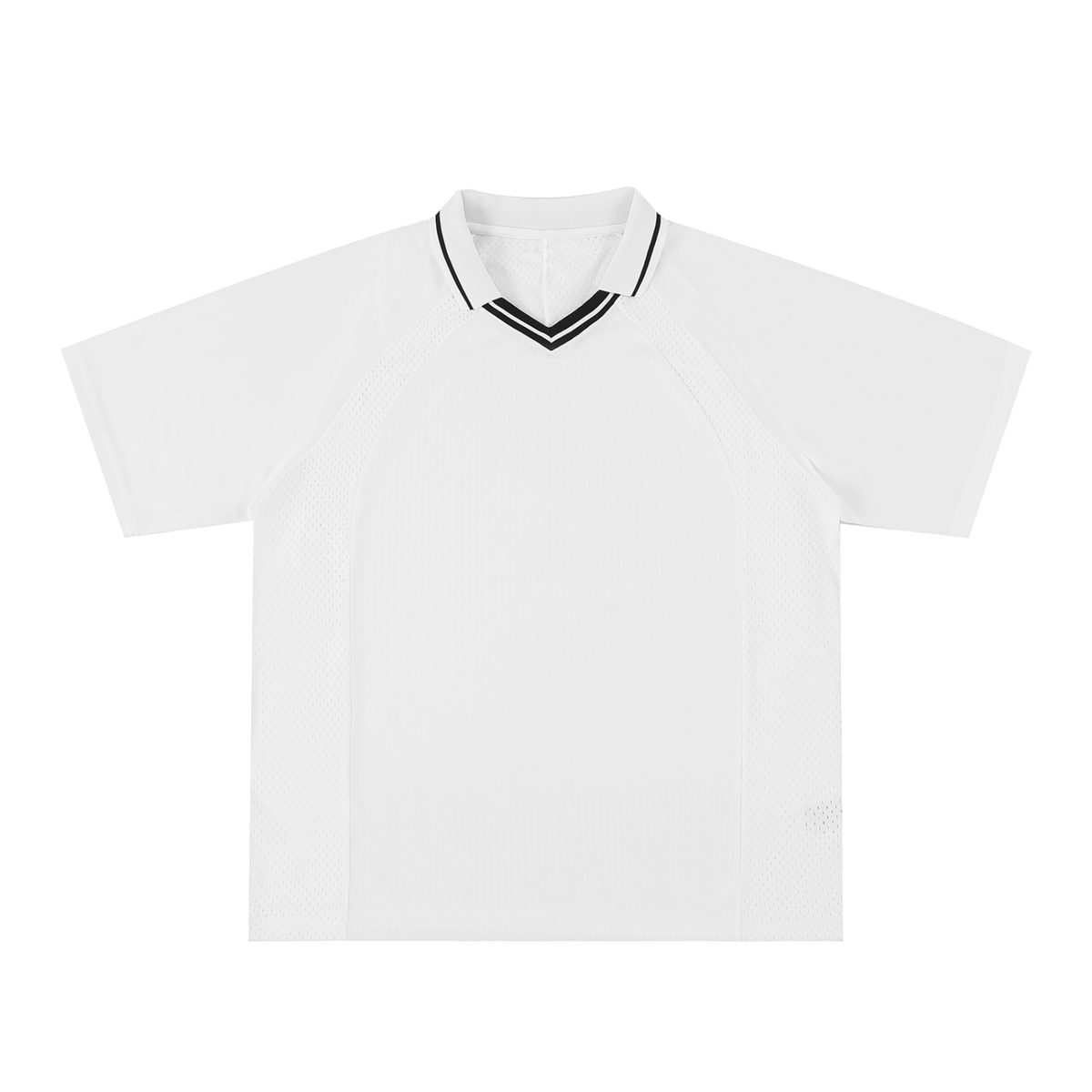 Unisex Striped V-Neck Soccer Jersey in white