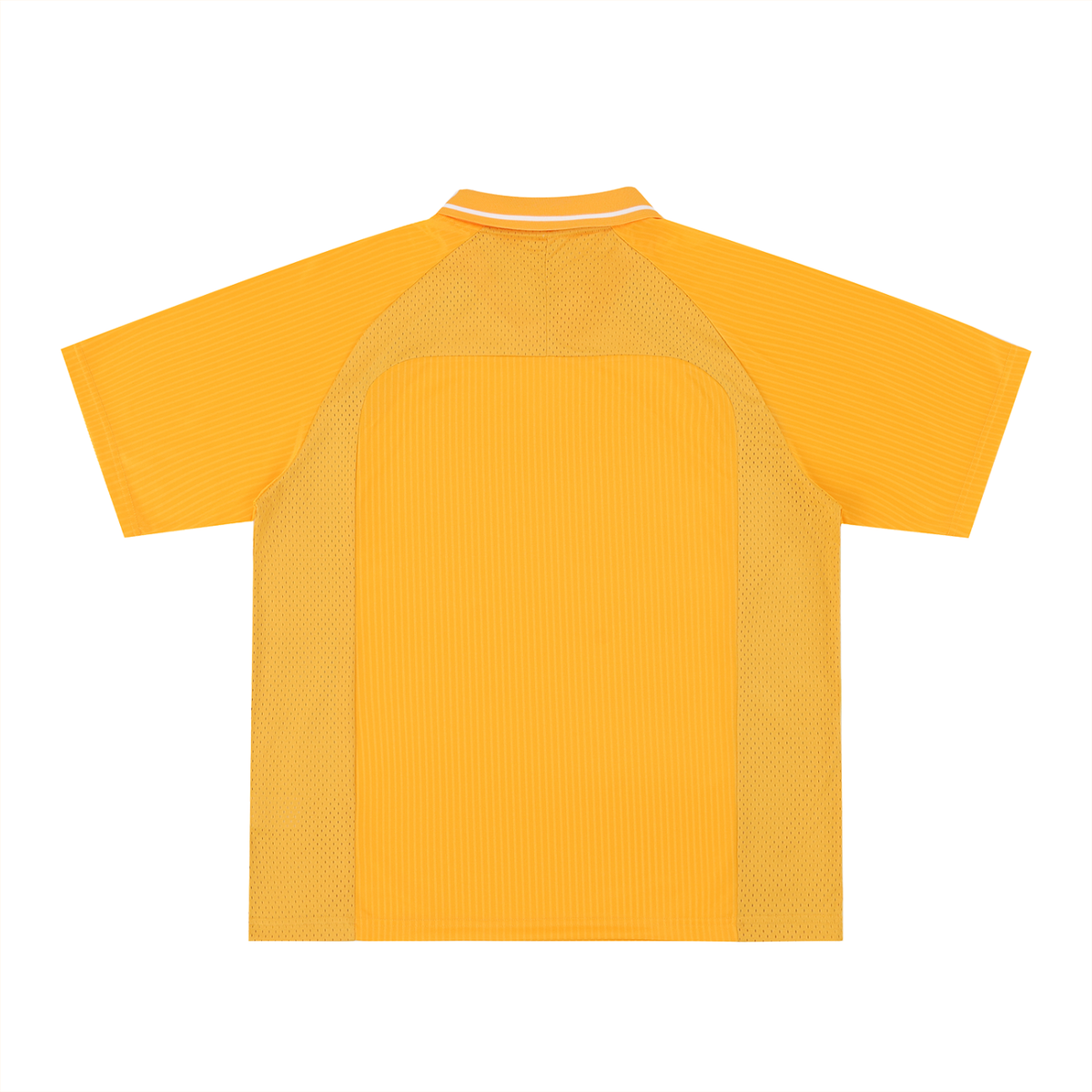 Unisex Striped V-Neck Soccer Jersey in yellow, alternate angle
