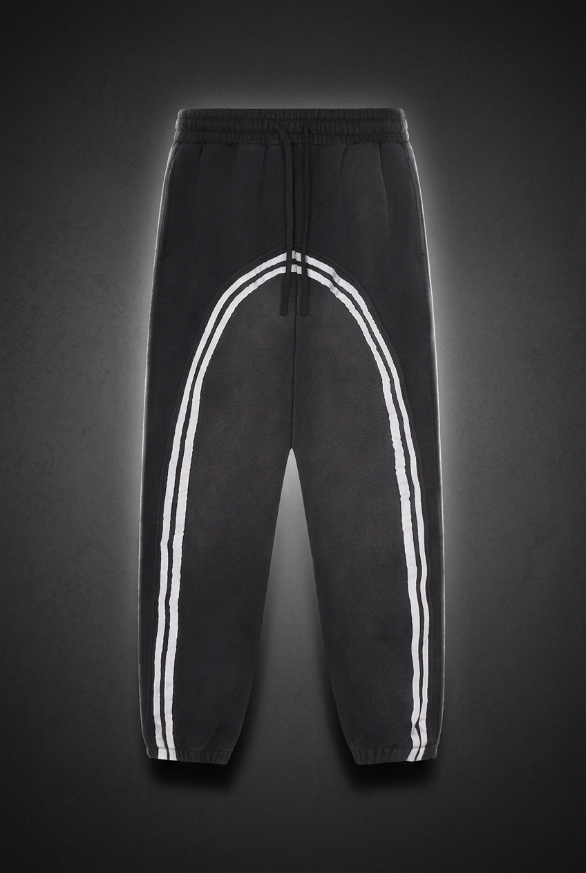 Unisex Sun Fade Contrast Tape Fleece Jogged Sweatpants