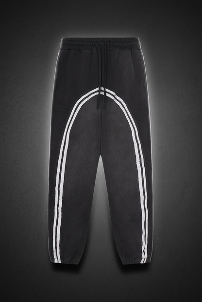 Unisex Sun Fade Contrast Tape Fleece Jogged Sweatpants