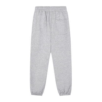 Unisex Sun Fade Contrast Tape Fleece Jogged Sweatpants in flower gray, alternate angle