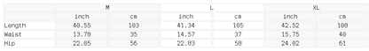 Size chart for the Unisex Sun Fade Contrast Tape Fleece Jogged Sweatpants