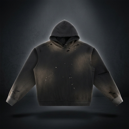 Unisex Sun Fade Frayed Fleece Hoodie