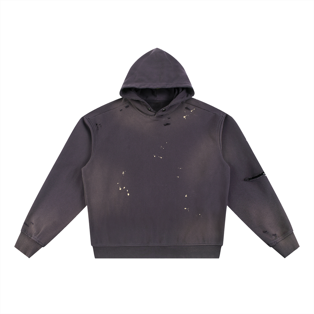 Unisex Sun Fade Frayed Fleece Hoodie in purple