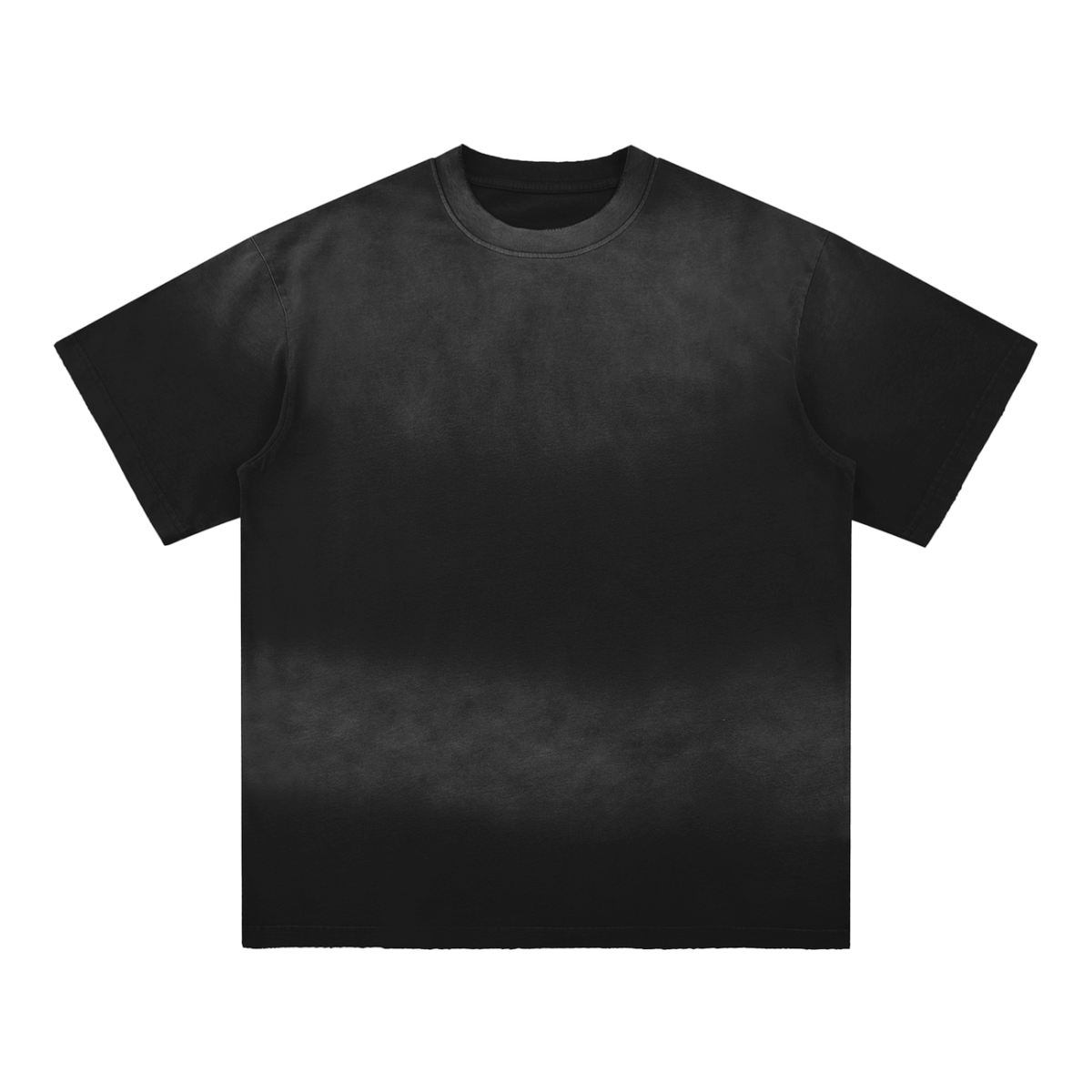 Unisex Sun Fade Hand-Frayed Cotton T-Shirt in black