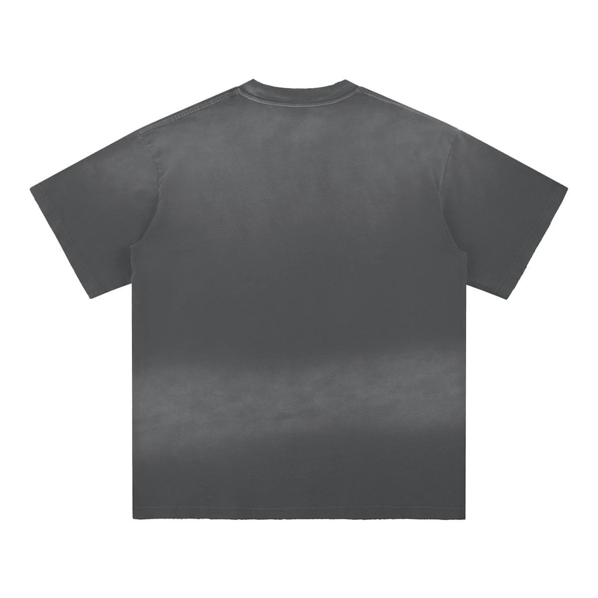 Unisex Sun Fade Hand-Frayed Cotton T-Shirt in dark gray, alternate angle
