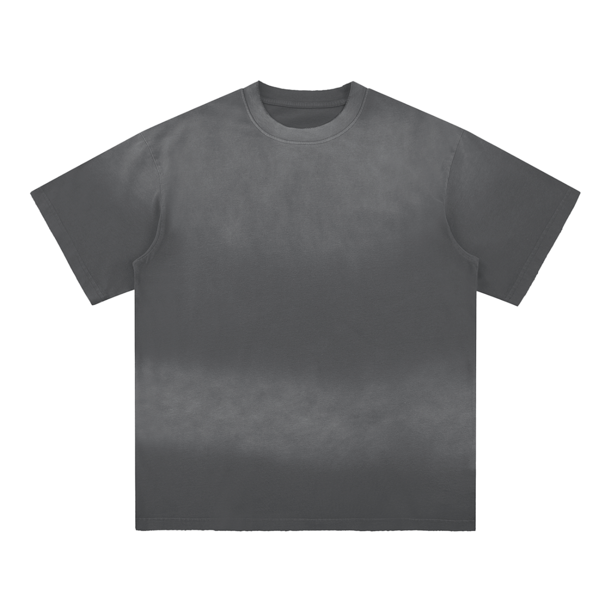 Unisex Sun Fade Hand-Frayed Cotton T-Shirt in dark gray