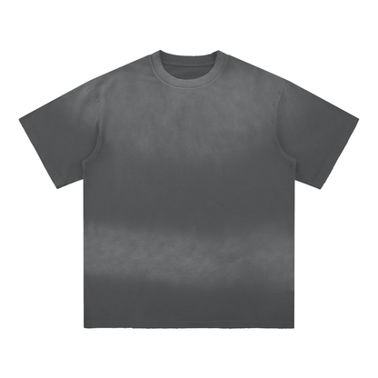Unisex Sun Fade Hand-Frayed Cotton T-Shirt in dark gray