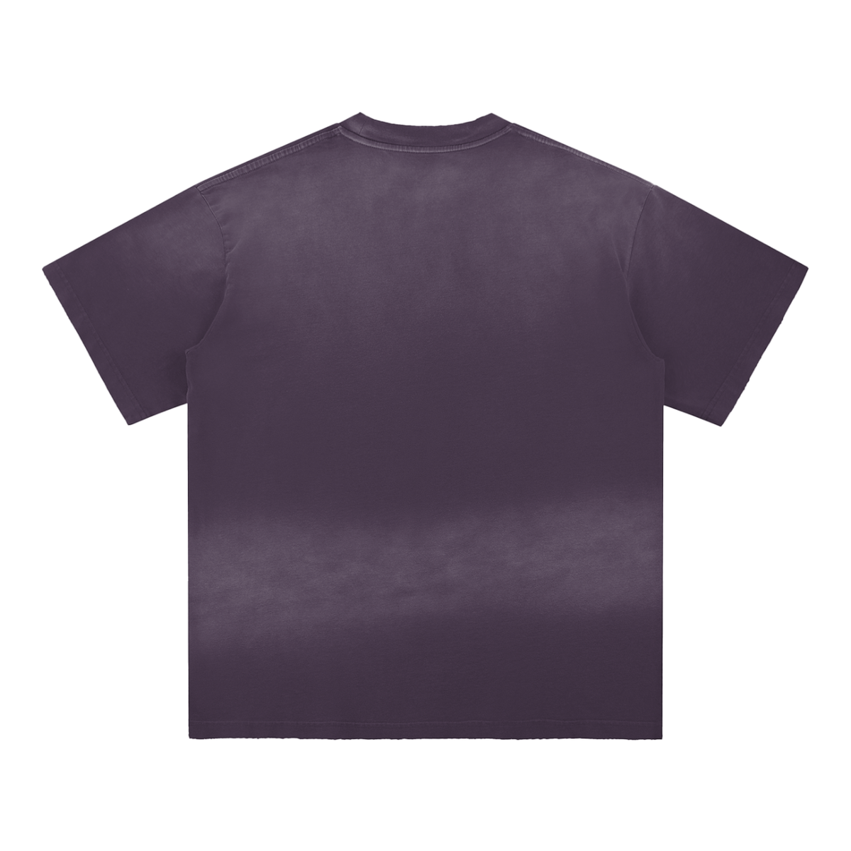 Unisex Sun Fade Hand-Frayed Cotton T-Shirt in purple, alternate angle
