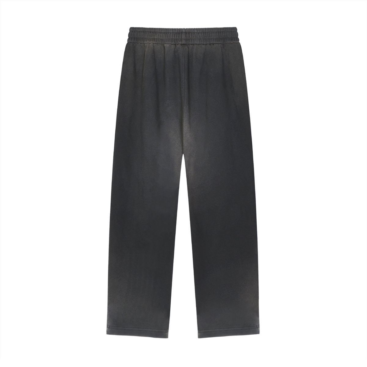 Unisex Sun Fade Raw Edge Straight-Leg Sweatpants in black, alternate angle