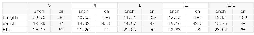 Size chart for the Unisex Sun Fade Raw Edge Straight-Leg Sweatpants