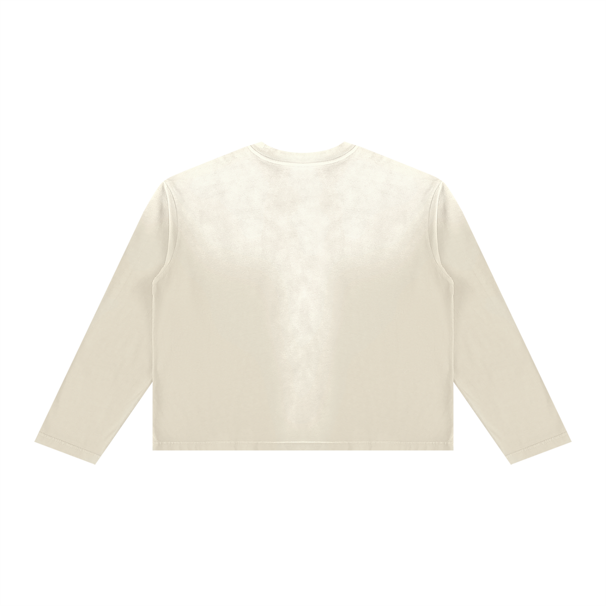 Unisex Sunfade Boxy Long Sleeve T-Shirt in apricot, alternate angle
