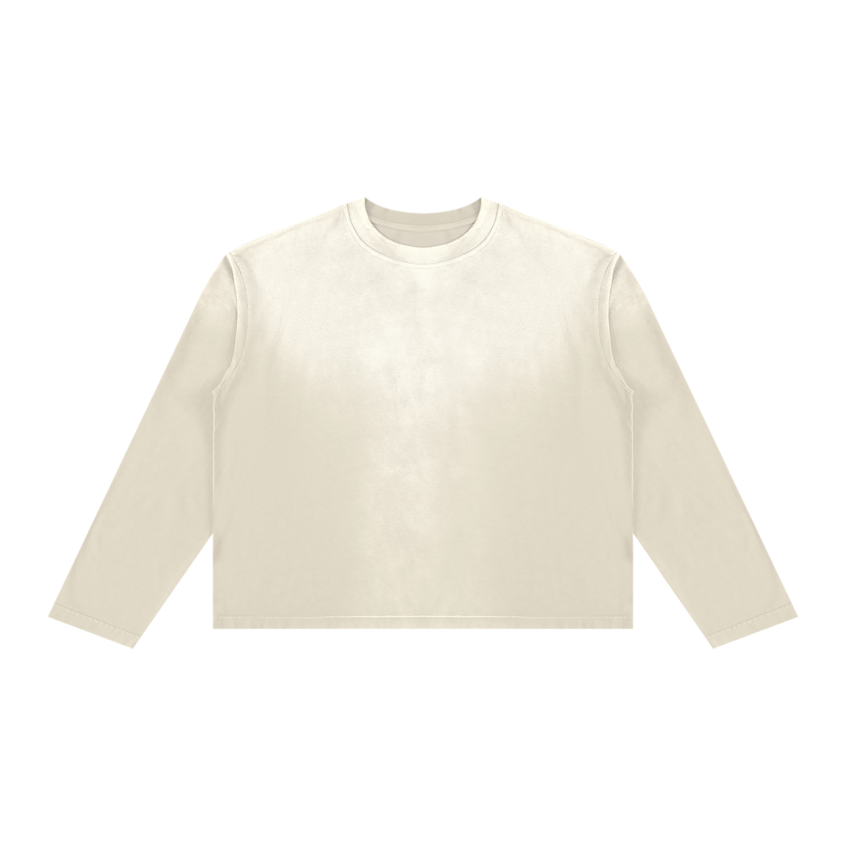 Unisex Sunfade Boxy Long Sleeve T-Shirt in apricot