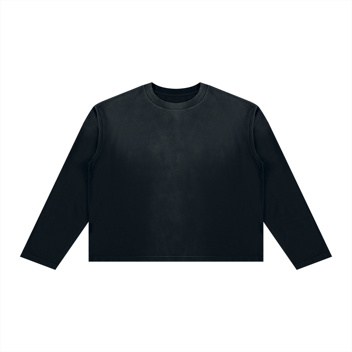 Unisex Sunfade Boxy Long Sleeve T-Shirt in black