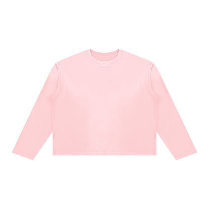 Unisex Sunfade Boxy Long Sleeve T-Shirt in pink