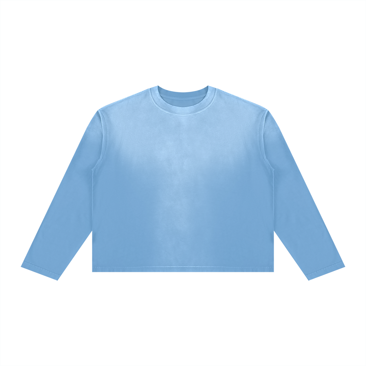 Unisex Sunfade Boxy Long Sleeve T-Shirt in sky blue