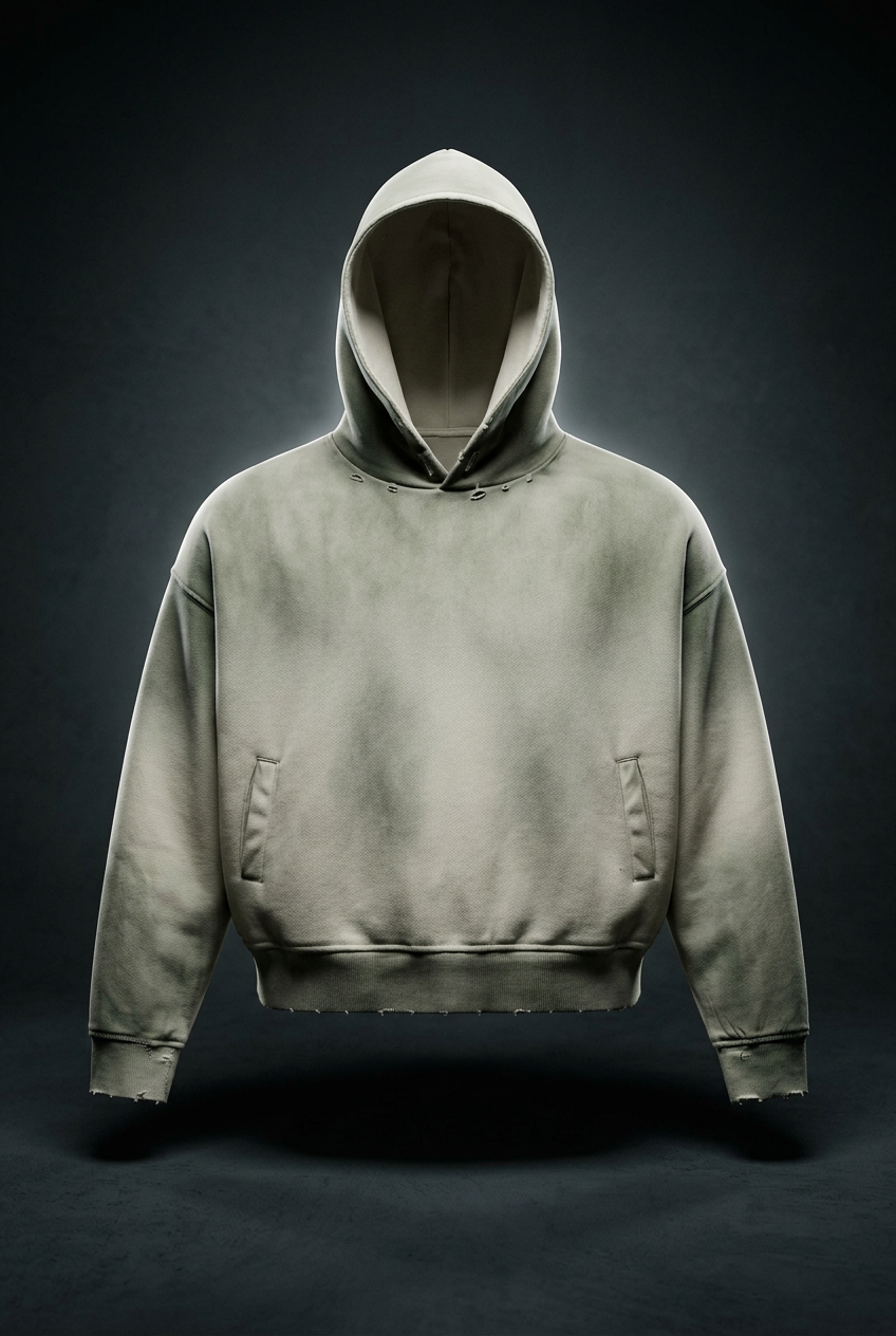Unisex Sunfade Distressed Boxy Hoodie, view 1