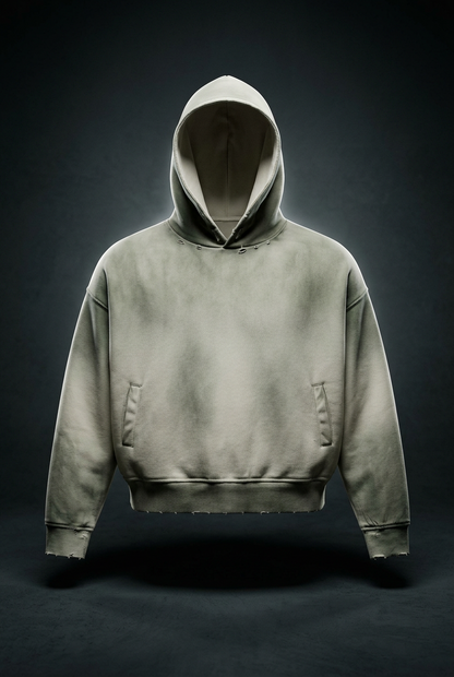 Unisex Sunfade Distressed Boxy Hoodie, view 1