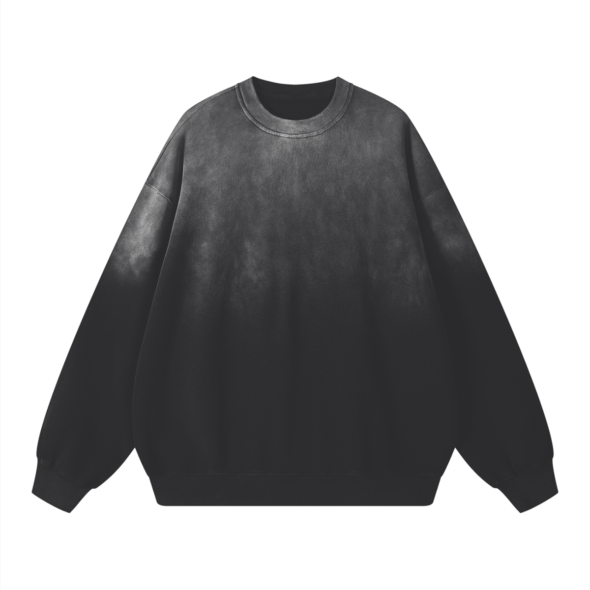 Unisex Sunfade Drop-Shoulder Cotton Sweatshirt in black