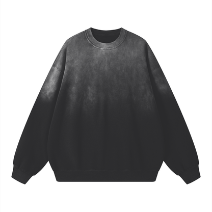 Unisex Sunfade Drop-Shoulder Cotton Sweatshirt in black