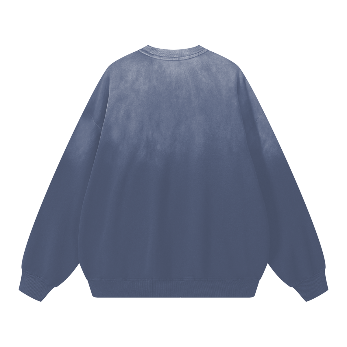 Unisex Sunfade Drop-Shoulder Cotton Sweatshirt in gray blue, alternate angle
