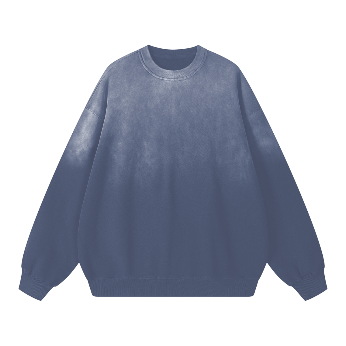 Unisex Sunfade Drop-Shoulder Cotton Sweatshirt in gray blue