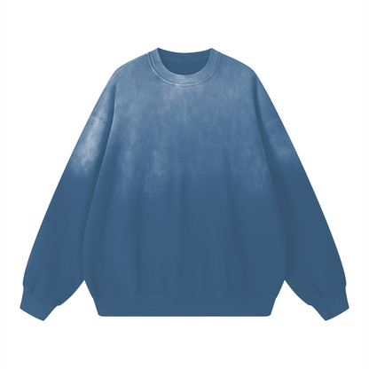 Unisex Sunfade Drop-Shoulder Cotton Sweatshirt in jeans blue