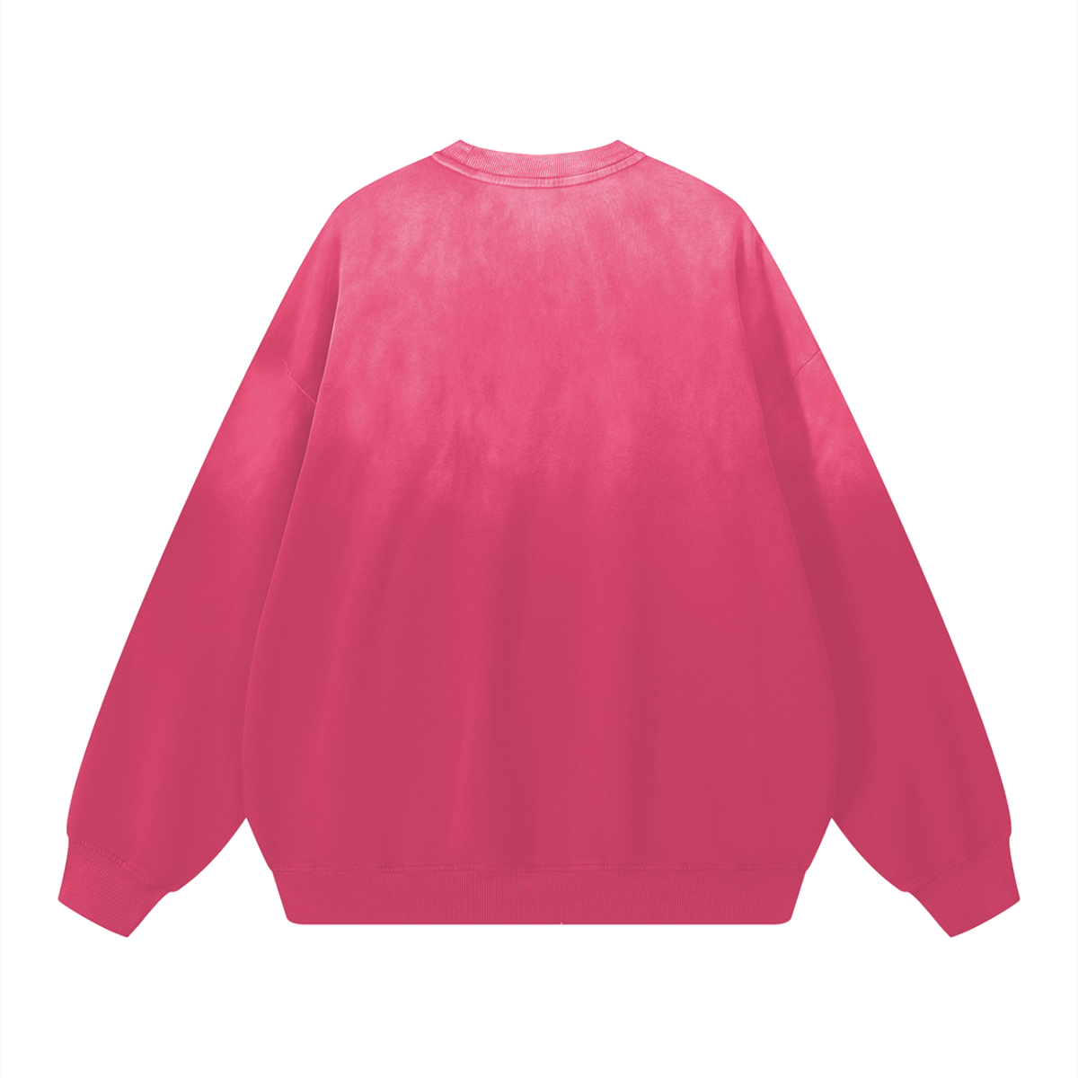 Unisex Sunfade Drop-Shoulder Cotton Sweatshirt in pink, alternate angle