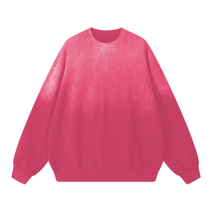 Unisex Sunfade Drop-Shoulder Cotton Sweatshirt in pink