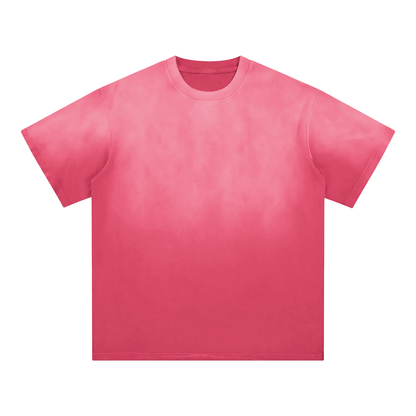 Unisex Sunfade Edge Gradient T-Shirt in rose pink