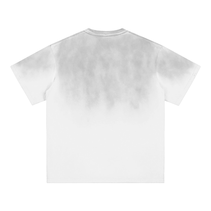 Unisex Sunfade Edge Gradient T-Shirt in white, alternate angle